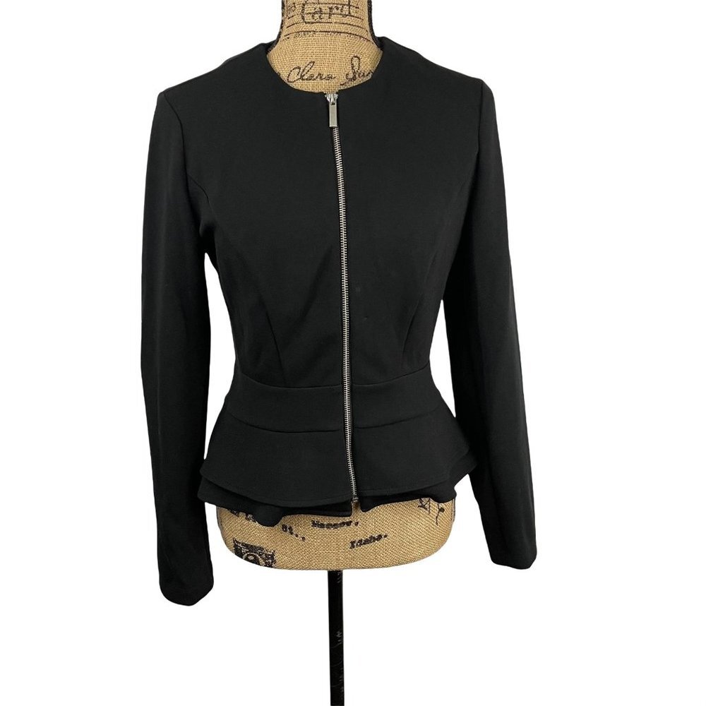 Mossimo Fitted Jacket Black Zipper Front size small Petite